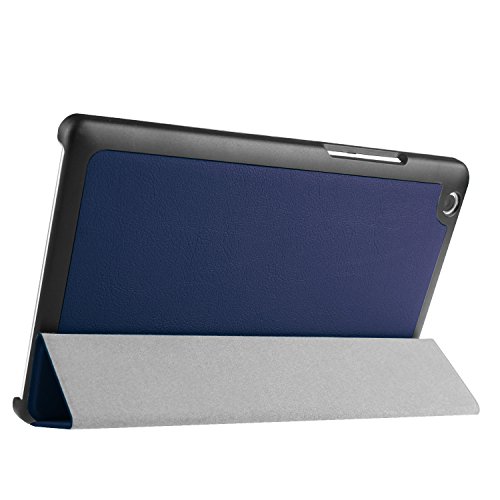 Kepuch Custer Case for Lenovo Tab 3 8 TB3-850F TB3-850M/Tab 2 A8-50F,Ultra-Thin PU-Leather Hard Shell Cover for Lenovo Tab 3 8 TB3-850F TB3-850M/Tab 2 A8-50F - Blue