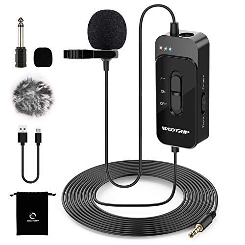 Lavalier Microphone for Android, iPhone, Camera, PC, DSLR,26ft Lavalier Lapel Microphone with USB Charging, Omnidirectional Lapel Mic with Noise Reduction for Video, YouTube,Interview, Blogger,Vlogger