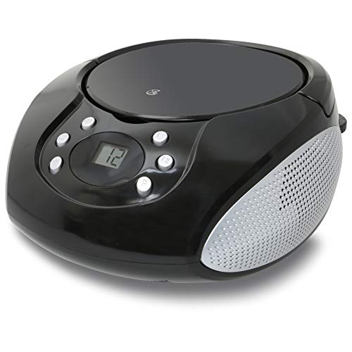 GPX, Inc. Portable Top-Loading CD Boombox with AM/FM Radio and 3.5mm Line In for MP3 Device - Black, Single