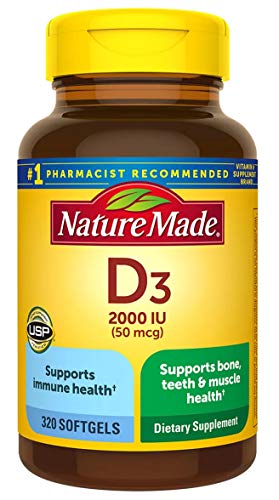 Nature Made Vitamin D3 2000iu 320 Ct. Soft Gels (Packaging May Vary)