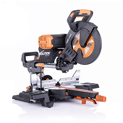 Evolution Power Tools R255SMSDB+ 15 Amp 10 in. Premium Dual Bevel Sliding Miter Saw w/Laser and Multi-Material Cutting Blade