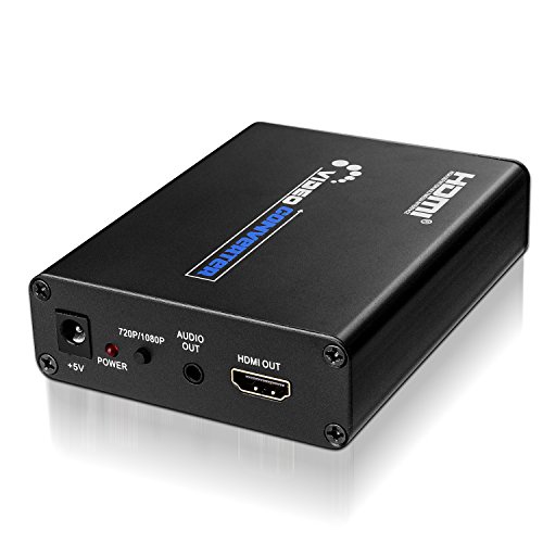 TNP SCART to HDMI Converter Video Audio Adapter Box Hub PAL/NTSC Support 1080P 720P Upscaler with HDMI Connector Output, 3.5mm AUX Jack Output for Video/YC/RGB Images