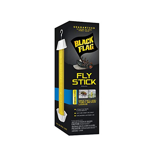 Black Flag Fly Stick, Trap Houseflies and Flying Insects, 6 Fly Sticks