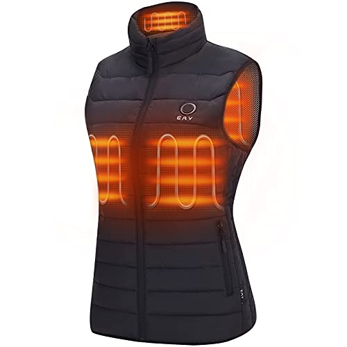 Heated Vest for Women with Battery Pack Included, EAY Electric Rechargeable Lightweight Women's Heated Vest