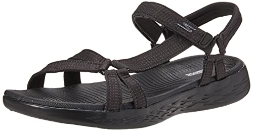 Skechers womens On-the-go 600 - Brilliancy Sport Sandal, Black, 8 US