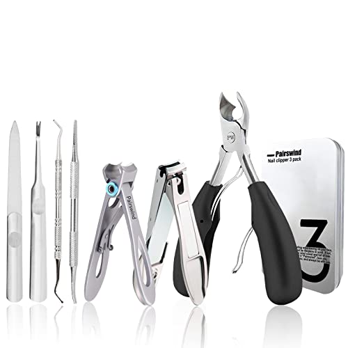 Thick Toenail Clippers, Mens Nail Clippers for Large Big Thick Nail and Toenail Senior Nail Clippers with Easy Grip Rubber Handle for Podiatrist/Ingrown/Seniors/Adult
