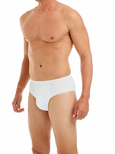 Mens Disposable 100% Cotton Underwear - For Travel- Hospital Stays- Emergencies White Medium 20 Pack