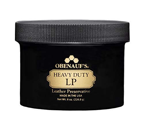 Obenauf's Heavy Duty LP Leather Preservative (8oz)- All Natural Beeswax Oil Conditioner- Rejuvenate Restore & Preserve Sunfaded or Cracked Boots Jackets Saddles Car Auto Upholstery Furniture- USA Made