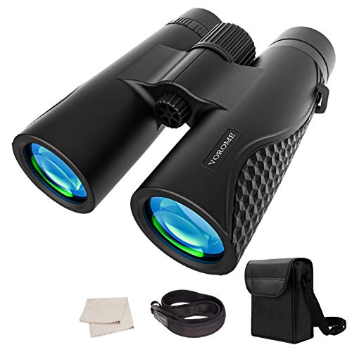 VOROME 12x42 Roof Prism Binoculars for Adults Kids with Clear Low Light Vision, High Power Easy Focus Binoculars for Bird Watching Travel Stargazing Wildlife Watching Concerts BAK4 Prism FMC Lens