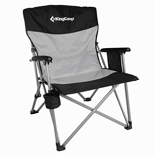 KingCamp KC1914 USVC Camp Chair, Standard, 1Pack Black/MediumGrey