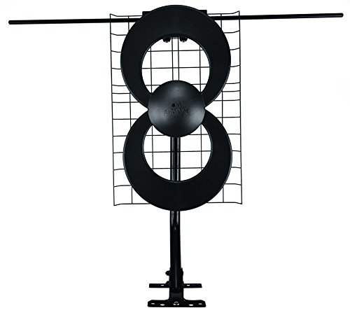 Antennas Direct ClearStream 2V TV Antenna, 60+ Mile Range, UHF/VHF, Multi-directional, Indoor, Attic, Outdoor, Mast w/Pivoting Base/Hardware/ Adjustable Clamp, Sealing Pads, 4K Ready, Black – C2-V-CJM