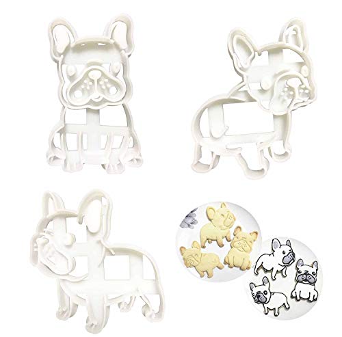 French Bulldog Cookie Cutters Set Shape Mold 3pcs, Dog Treats Cutter