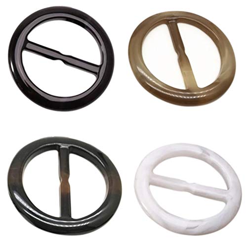 Plastic Round Shape Fashion Scarf Clip Ring - T-Shirt Clip Scarves Buckle Clothing Ring Wrap Holder (4 Colors)