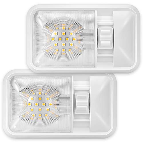Kohree 12V Led RV Ceiling Dome Light 320LM RV Interior Lighting for Trailer Camper with Switch, Single Dome(Pack of 2, Natural White 4000-4500K)