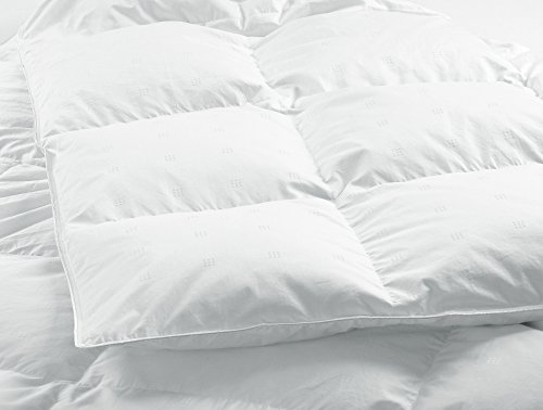 Highland Feather Manufacturing Inc Grenoble White Down Duvet/Comforter 800 Loft Summer Fill 500TC 100% Cotton Casing with Corner Ties, Twin (B12-135-T20)