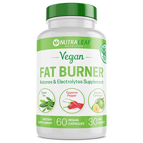 NutraLeaf Vegan Fat Burner for Women and Men, Weight Loss Supplement w/Green Tea Extract, Increases Energy & Metabolism, 60 Natural Plant-Based Diet Pills