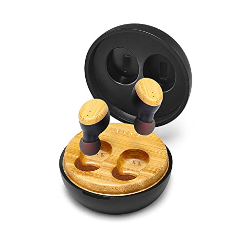 Symphonized SNRGY True Wireless Earbuds – in Ear Bluetooth Headphones with Microphone - Stereo Quality Sound Earphones 25 Hours Playtime - Comfortable Wood Cordless Ear Buds with Charging Case