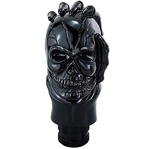 Lunsom Skull Gear Lever Shifter Knob Resin Bone Car Transmission Shifter Stick Handle Head Fit Most Automatic Manual Vehicles (Black)