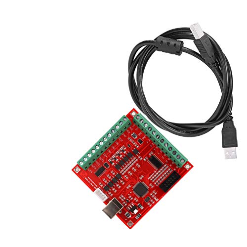 Walfront Mach3 USB Interface Board, USB CNC Controller 4 Axis Motion Control Card, Interface Breakout Board for Stepper Motor Driver