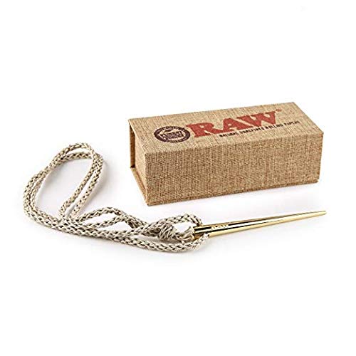 RAW Rolling Papers Gold Poker with Woven Natural Hemp Necklace