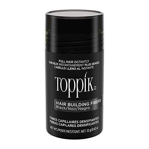 Toppik Hair Building Fibers, Black, 12g | Fill In Fine or Thinning Hair | Instantly Thicker, Fuller Looking Hair | 9 Shades for Men & Women, 0.42 Ounce (Pack of 1)