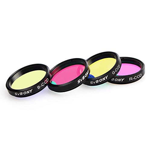 SVBONY Telescope Filter, 1.25 Inches LRGB Imaging Filter Set, Suitable for Planetary CCD Imaging, for Deep Sky Photography