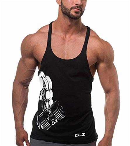 YeeHoo Men's Gym Stringer Tank Tops Y-Back Workout Muscle Tee Sleeveless Fitness Bodybuilding T Shirts