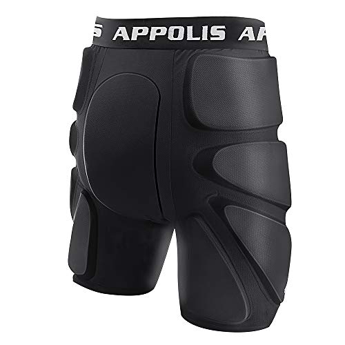 3D Protective Padded Shorts for Snowboard,Skate,Impact Pads Hip Protection Black