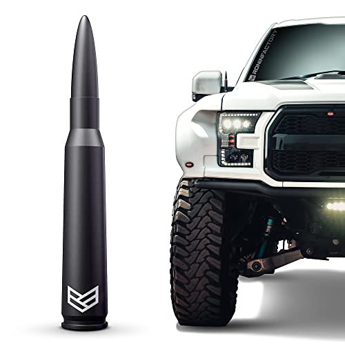 RONIN FACTORY 50 Cal Bullet Antenna for Ford F150 F250 F350 Super Duty Ford Raptor , Bronco Accessories Truck Ford F-150 Accessories & Dodge RAM 1500 Anti Theft Short Replacement Antenna