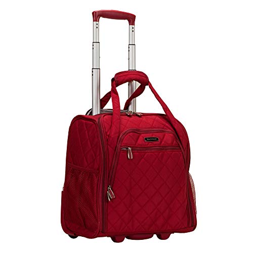 Rockland Melrose Upright Wheeled Underseater Carry-On Luggage, Red, 16-Inch