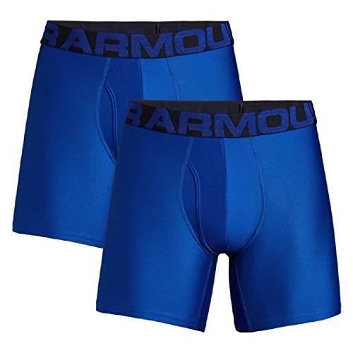 Under Armour Men's Tech 6-inch Boxerjock 2-Pack , Royal/Academy Blue , Medium