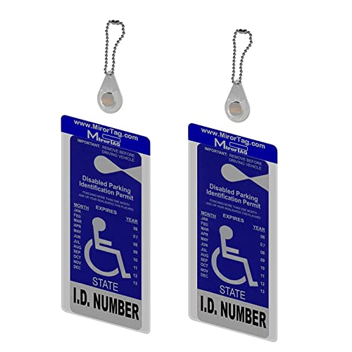2 MirorTag Charm by JL Safety - A Novel Way to Protect, Display & Put Away a Handicap Parking Placard. Magnetically On & Off. Fits ALL mirror sizes. 2 Holders and 2 Magnet Charms included. Made in USA