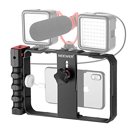 NEEWER Plastic U Rig Smartphone Video Rig, Filmmaking Cage, Phone Stabilizer Grip Tripod Mount for Videomaker Filmmaker Compatible with iPhone 14 Plus/Pro Max 13 Mini/Pro Max X XS Max XR Android