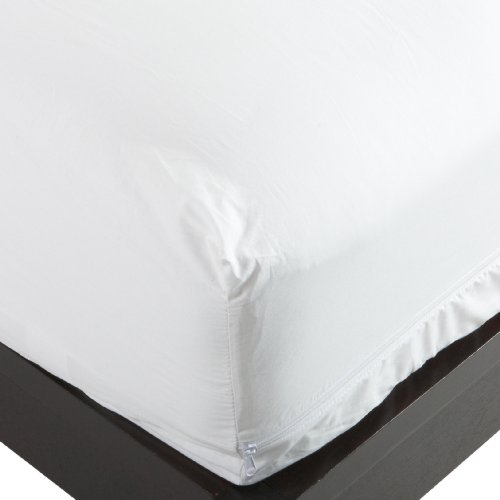 National Allergy Premium 100% Cotton Zippered Mattress Protector - King Size (78' x 80') - 16-inch Deep - White - Breathable 300 Thread Count Hypoallergenic Cover - Advanced Encasement