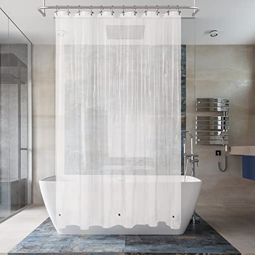Barossa Design Plastic Shower Liner Clear - Premium PEVA Shower Curtain Liner with Rustproof Grommets and 3 Magnets, Waterproof Cute Lightweight Shower Curtains for Bathroom - Clear, 71X72