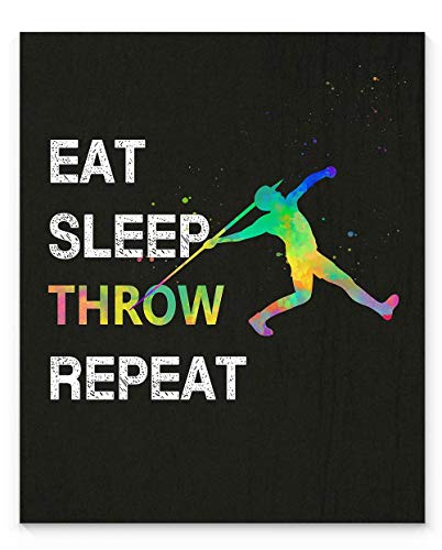 Eat Sleep Throw Repeat Sport Quote Wall Art, 11'x14' Unframed Poster Print, Ideal for Javelin Throwers, Coaches and Fans of Track and Field Athletics