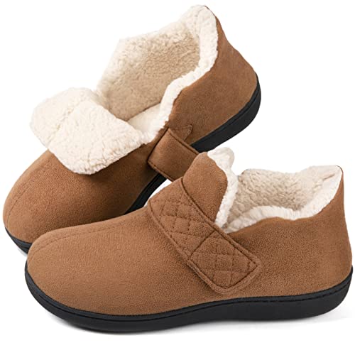 Zizor Women's Ivy Adjustable House Shoes Indoor Outdoor (Camel Tan, Size 11)