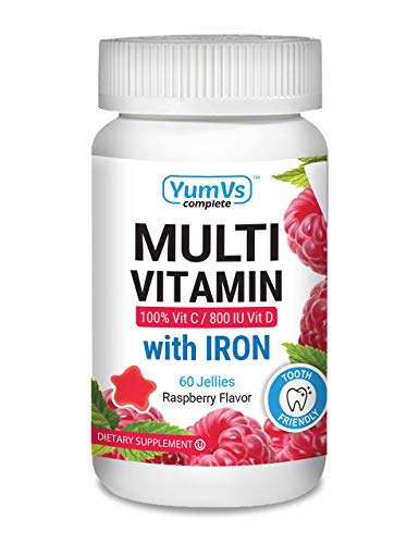 YumVs Complete Multivitamin and Multimineral w/ Iron Jellies (Gummies), Berry Flavor (60 Ct); Daily Dietary Supplement for Men and Women, Vegetarian, Kosher, Halal, Gluten Free