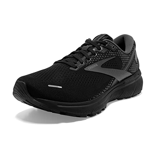 Brooks Ghost 14 Sneakers for Men Offers Soft Fabric Lining, Plush Tongue and Collar, and L Lace-Up Closure Shoes Black/Black/Ebony 10 D - Medium
