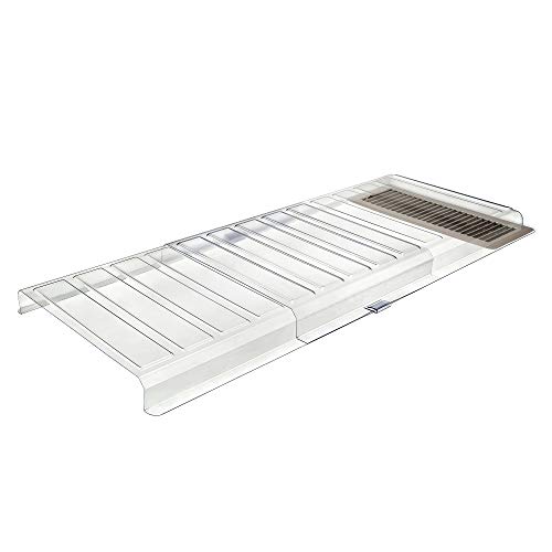 Deflecto Furniture Deflector Air Vent Extender, Linking Clips and Tape Included, For Use with Floor Registers Up to 11' Wide, Clear (UFAD) , White