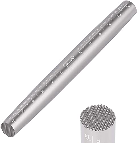 Rolling Pin, French Stainless Steel Rolling Pin for Baking with Meat Tenderizer End, Non-stick Easy Cleaning Dough Roller for Fondant, Cookie, Dough, Pie, Pastry and Pizza (10.4 Inch)