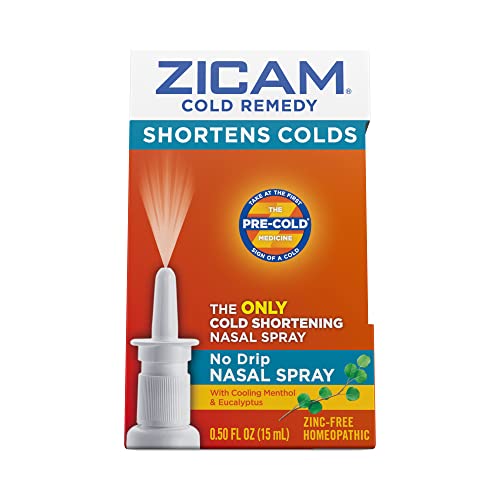 Zicam Cold Remedy No-Drip Nasal Spray with Cooling Menthol & Eucalyptus, 0.5 Ounce
