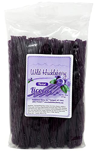 Wild Huckleberry Licorice Twists 16 oz, Made in USA