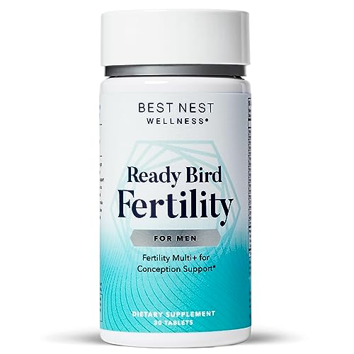 Best Nest Wellness Ready Bird Men's Fertility Vitamins for Conception, Mens Prenatal Vitamins, Male Fertility Supplements, Prenatal for Men for Conception, Includes Bonus Tips to Get Pregnant, 30 Ct