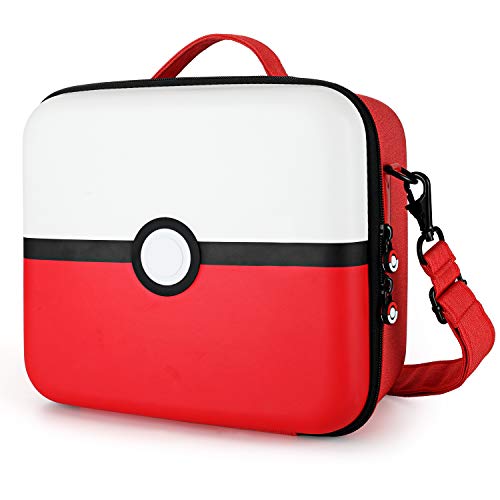 tombert Travel Carrying Case For Nintendo Switch & Switch OLED, Red&White Design, Deluxe Protective Hard Shell Carry Bag Fits Pro Controller for Nintendo Switch Console & Accessories