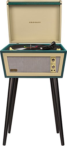 Crosley CR6231D-GR Sterling Portable Turntable with Aux-In and Bluetooth, Green & Cream