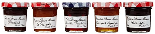 Bonne Maman Preserves Sampler Variety Pack (Apricot, Cherry, Orange, Red Currant, Strawberry), 1.76 Ounce Jars (Pack of 5)