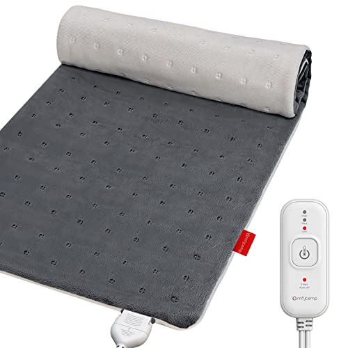 Comfytemp Heating Pad for Back Pain & Cramps Relief, Electric Heating Pads XL with Auto Shut Off, Washable & Moist Heat Option, 3 Heat levels, Heated Pad for Neck and Shoulders, Gifts for Men, 12'x24'