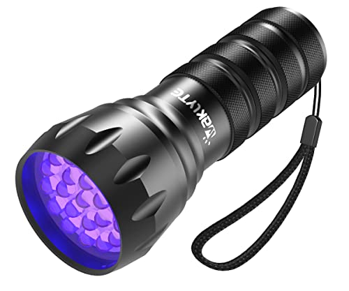 Waklyte Black Light UV Light, 21 LED Mini Black Light Flashlight, Powerful Small UV Flashlight Blacklight Flashlight, Pet Urine Detector Light for Dog / Cat Urine Detection, Resin Curing, Scorpion