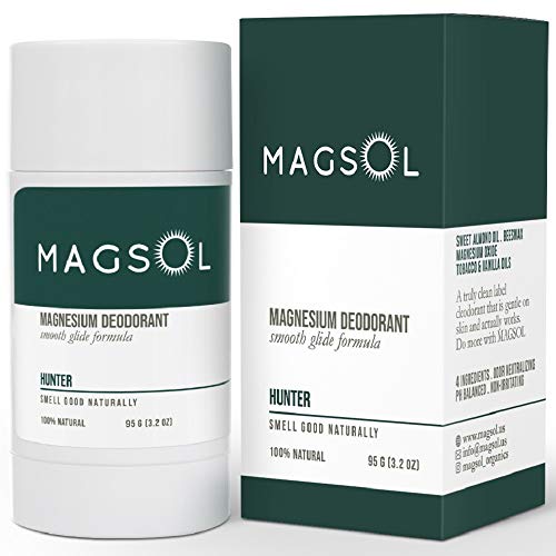MAGSOL Natural Deodorant for Men - Aluminum Free Deodorant for Men, Baking Soda Free 3.2 oz (Hunter)